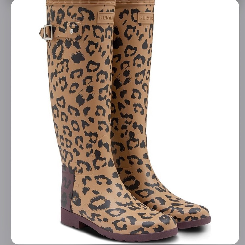 Hunter Rain Leopard Boots